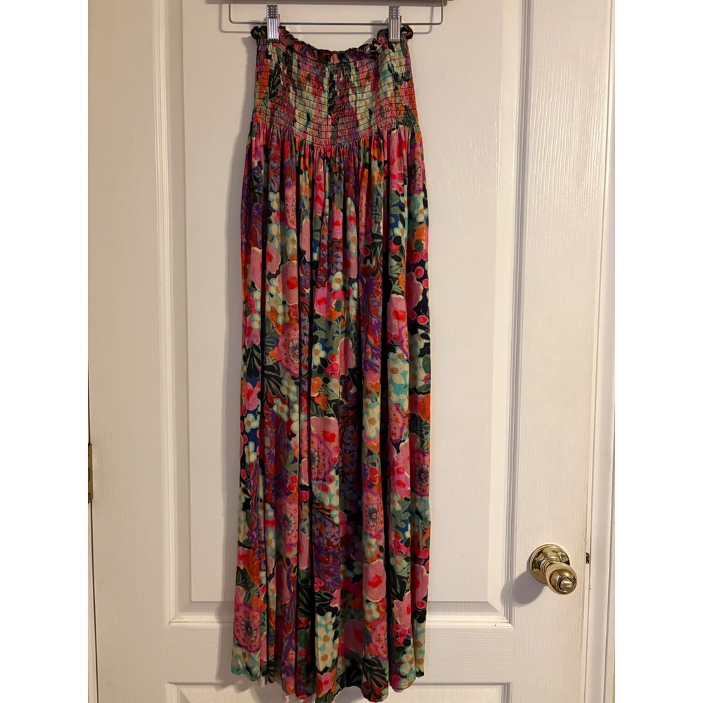 Natural Life Wide Leg Pants NWOT Women Small Multicolor Excellent Smocked Floral